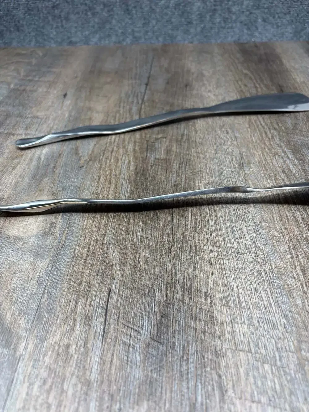 Arthur Salm style Mid Century Modern Stainless Steel Salad Serving Utensils Set